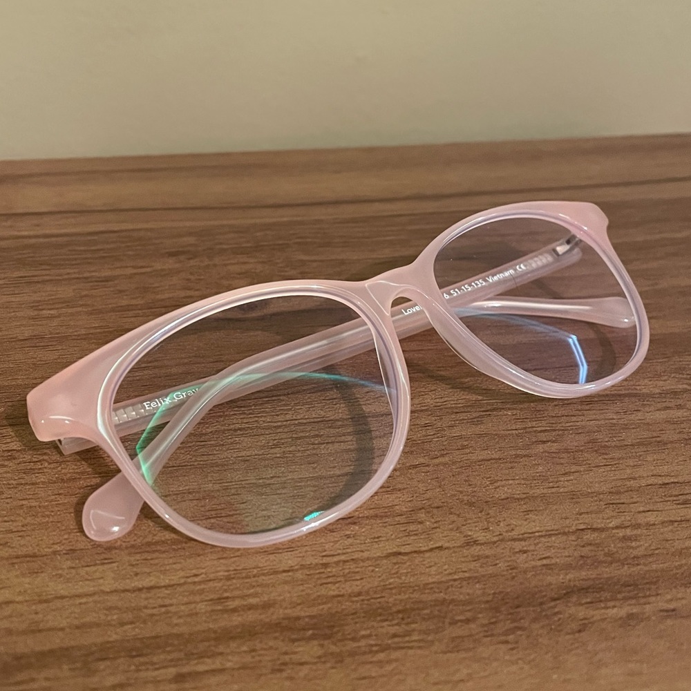 Felix Gray Lovelace medium frame blue light glasses, Rose Mallow